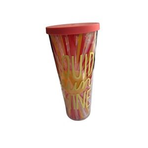 Starbucks Tumbler Loud Sunshine  Red Yellow 24 oz Cold Cup no‎ straw